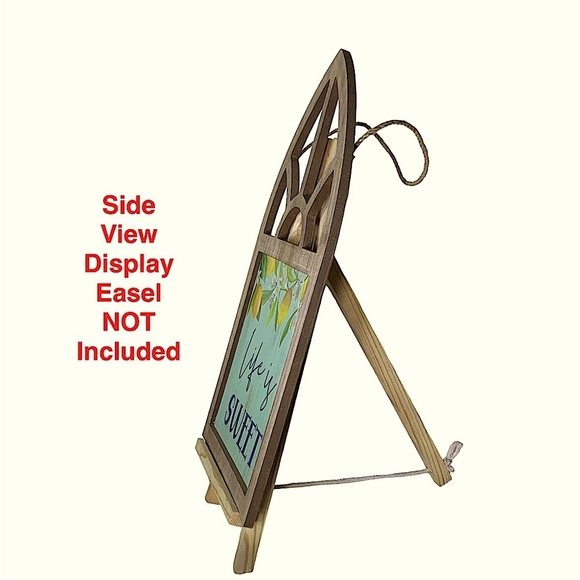 Wall Hanging Lemons Life is Sweet Wood Shabby Chic Farmhouse 17.5 in Multi Blue - Picture 4 of 16